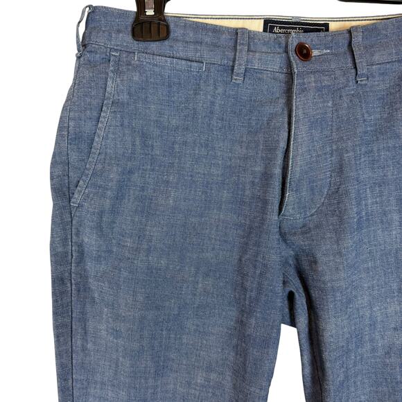 Abercrombie & Fitch Langdon Slim Fit Chino Pants Mens 29x30 Blue Stretch Cotton - Picture 5 of 16